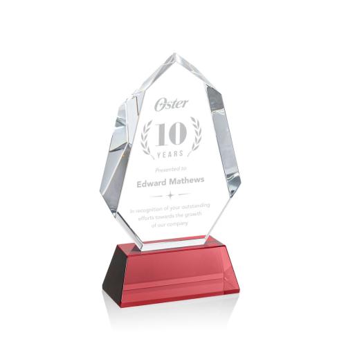 Awards and Trophies - Norwood Red on Newhaven Polygon Crystal Award
