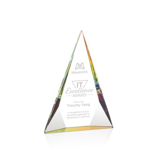 Awards and Trophies - Rochester Multi-Color Pyramid Crystal Award