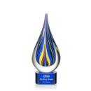Calabria Blue Tear Drop Glass Award