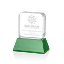 Flamborough Green on Base Square / Cube Crystal Award