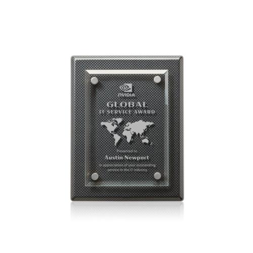 Awards and Trophies - Plaque Awards - Caledon Plaque - Carbon Fibre/Silver