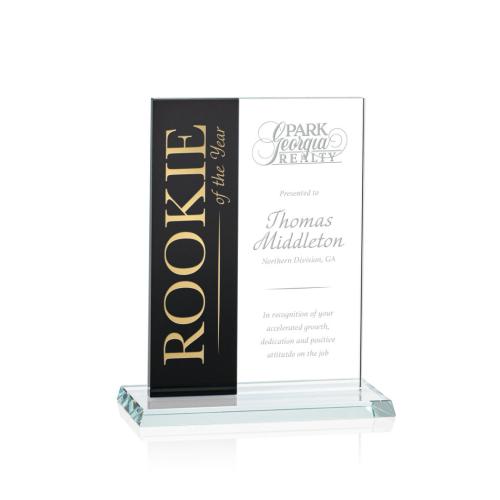 Awards and Trophies - Composite Vertical Black Rectangle Crystal Award