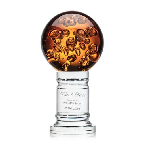 Awards and Trophies - Crystal Awards - Glass Awards - Art Glass Awards - Avery Globe on Colvestone Base Glass Award
