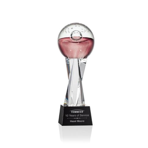 Awards and Trophies - Crystal Awards - Glass Awards - Art Glass Awards - Jupiter Globe on Grafton Base Glass Award