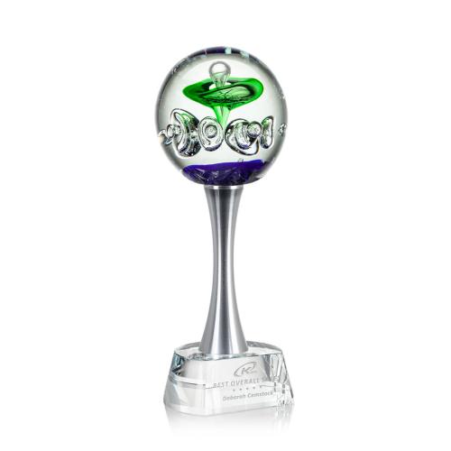Awards and Trophies - Crystal Awards - Glass Awards - Art Glass Awards - Aquarius Towers on Willshire Base Glass Award