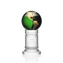 Colverstone Green/Gold Globe Crystal Award