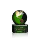 Marcana Green/Gold Globe Crystal Award
