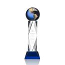 Ripley Globe Blue/Gold Towers Crystal Award