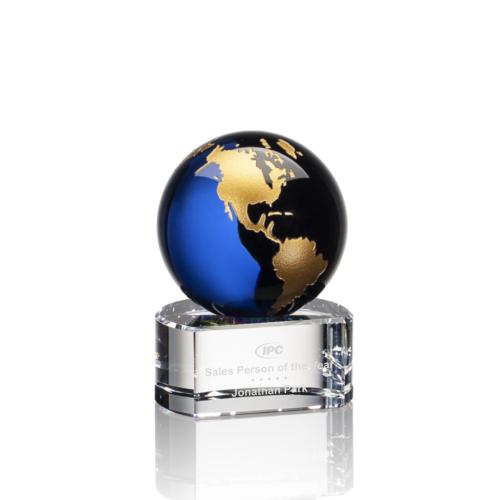 Awards and Trophies - Globe Awards - Dundee Blue/Gold Globe Crystal Award