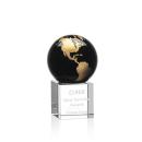 Haywood Black/Gold Globe Crystal Award