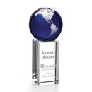 Luz Blue/Silver Globe Crystal Award