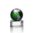 Dundee Green/Silver Globe Crystal Award