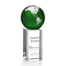 Luz Green/Silver Globe Crystal Award