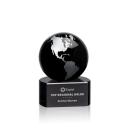 Marcana Black/Silver Globe Crystal Award