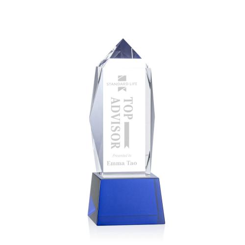 Awards and Trophies - Bloomington Blue  on Base Obelisk Crystal Award