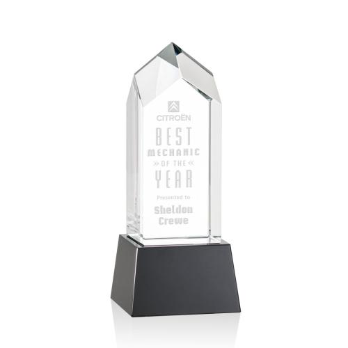 Awards and Trophies - Clarington Black on Base Towers Crystal Award