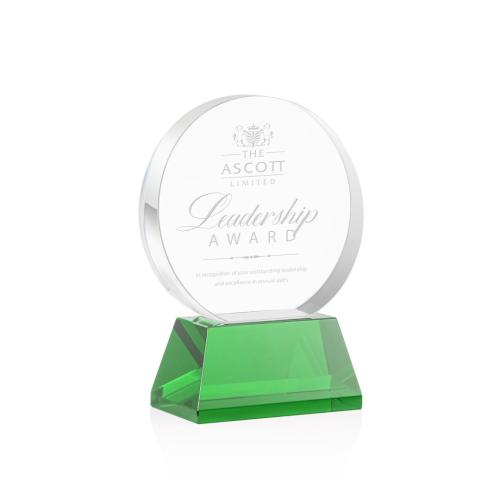 Awards and Trophies - Glenwood Green on Base Circle Crystal Award