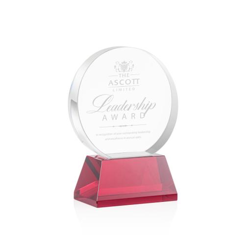 Awards and Trophies - Glenwood Red on Base Circle Crystal Award