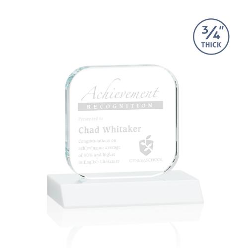 Awards and Trophies - App White Square / Cube Crystal Award