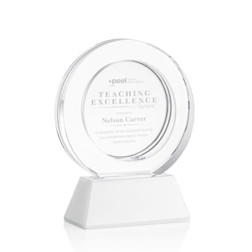 Awards and Trophies - Templeton White on Base Circle Crystal Award