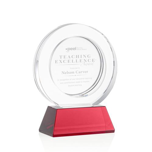 Awards and Trophies - Templeton Red on Base Circle Crystal Award