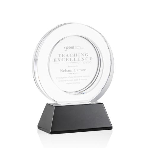 Awards and Trophies - Templeton Black on Base Circle Crystal Award