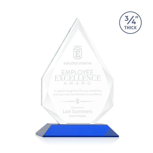 Awards and Trophies - Hawthorne Blue Polygon Crystal Award