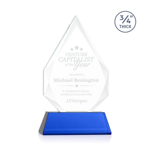Awards and Trophies - Hawthorne Blue on Newhaven Polygon Crystal Award