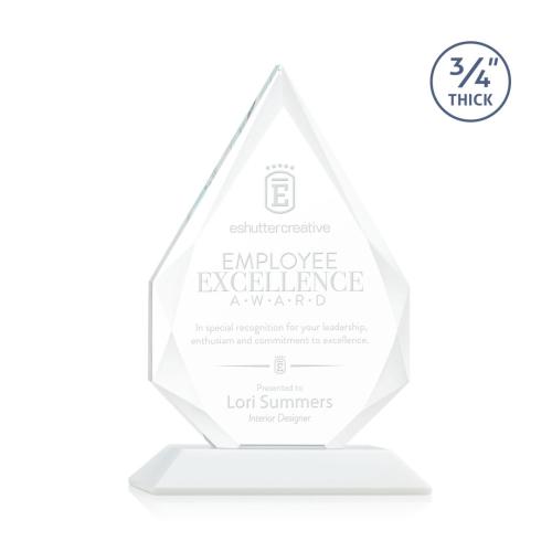 Awards and Trophies - Hawthorne White Polygon Crystal Award