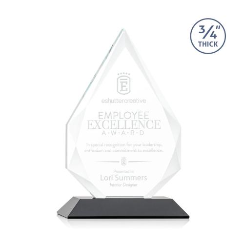 Awards and Trophies - Hawthorne Black Polygon Crystal Award