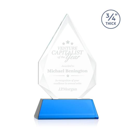 Awards and Trophies - Hawthorne Sky Blue on Newhaven Polygon Crystal Award