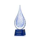 Kentwood Blue on Robson Base Tear Drop Glass Award