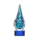 Worchester Blue on Paragon Base Tear Drop Glass Award