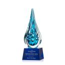 Worchester Blue on Robson Base Tear Drop Glass Award