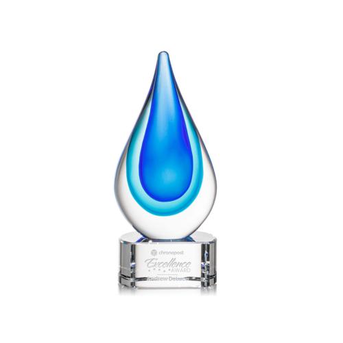 Awards and Trophies - Crystal Awards - Glass Awards - Art Glass Awards - Marseille on Paragon Base - Clear