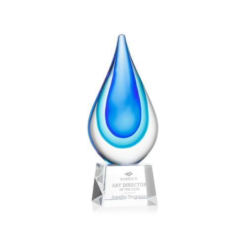 Awards and Trophies - Crystal Awards - Glass Awards - Art Glass Awards - Marseille on Robson Base - Clear