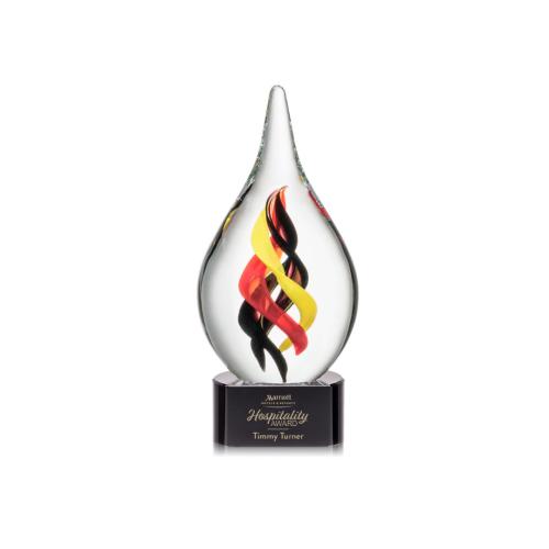Awards and Trophies - Crystal Awards - Glass Awards - Art Glass Awards - Nottingham on Paragon Base - Black