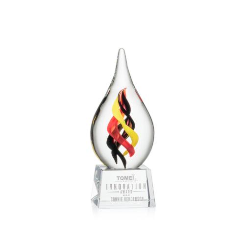 Awards and Trophies - Crystal Awards - Glass Awards - Art Glass Awards - Nottingham on Robson Base - Clear