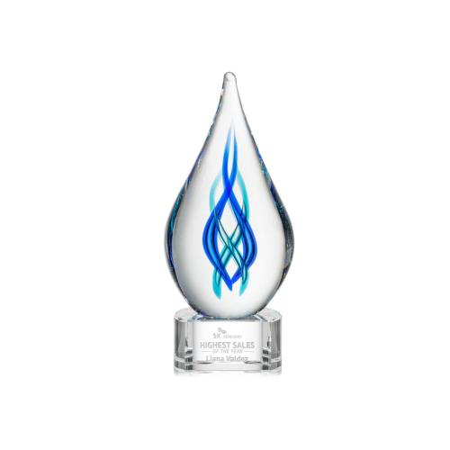 Awards and Trophies - Crystal Awards - Glass Awards - Art Glass Awards - Warrington on Paragon Base - Clear