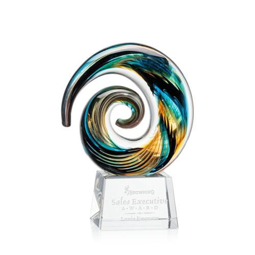 Awards and Trophies - Crystal Awards - Glass Awards - Art Glass Awards - Nazare Clear on Robson Circle Glass Award