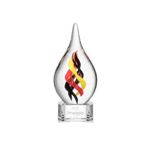Awards and Trophies - Crystal Awards - Glass Awards - Art Glass Awards - Nottingham on Paragon Base - Clear