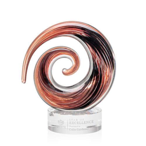 Awards and Trophies - Crystal Awards - Glass Awards - Art Glass Awards - Brighton Clear on Stanrich Circle Glass Award