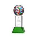 Fantasia Green on Stowe Base Globe Glass Award