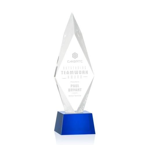 Awards and Trophies - Manilow Blue on Robson Base Diamond Crystal Award