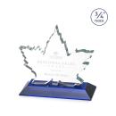 Maple Leaf Blue  Unique Crystal Award