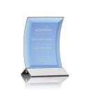 Dominga Blue/Silver Crescent Crystal Award