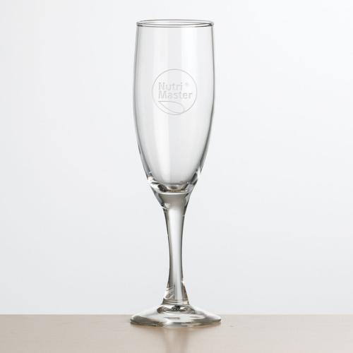 Corporate Gifts - Barware - Champagne Flutes - Carberry Flute - Deep Etch 6oz