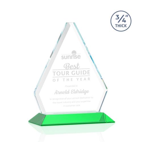 Awards and Trophies - Fyreside Green Diamond Crystal Award
