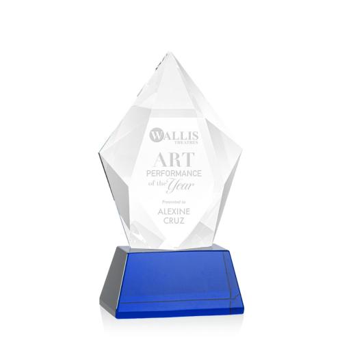 Awards and Trophies - Devron Blue on Base Polygon Crystal Award