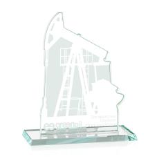 Employee Gifts - Oil Drill Unique Glass Award